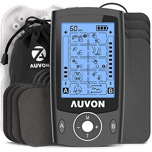 AUVON Dual Channel TENS Unit Muscle Stimulator Machine