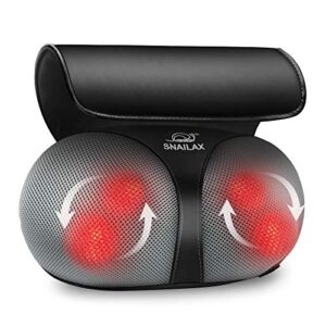 Snailax Shiatsu Neck Back Massager - Kneading Massage Pillow with Heat