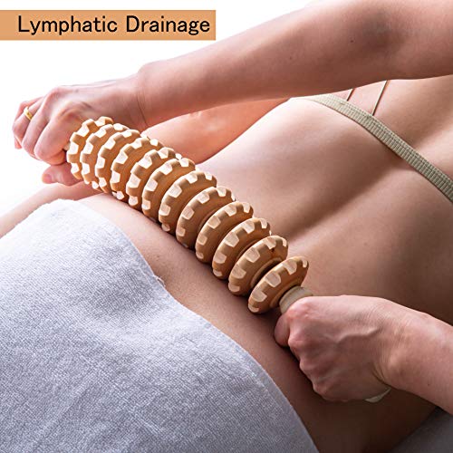 Hovom Wood Therapy Roller Massage Tool, Lymphatic Drainage