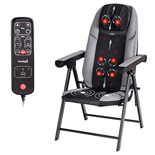 Folding Shiatsu Massage Chair Portable Neck Back Massager Chair