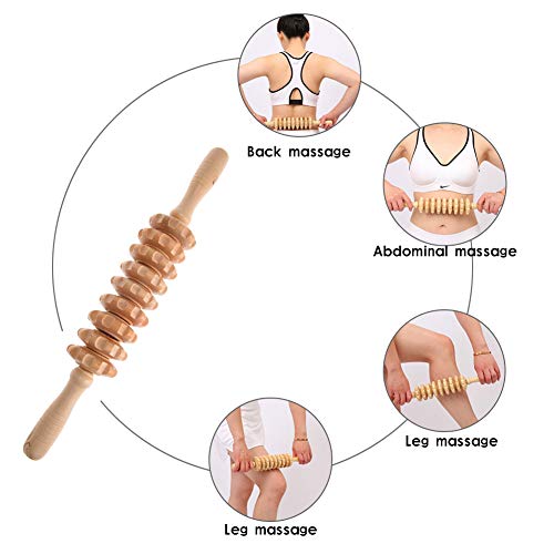 Liitrton Manual Wooden Fascia Massage Roller Trigger Points