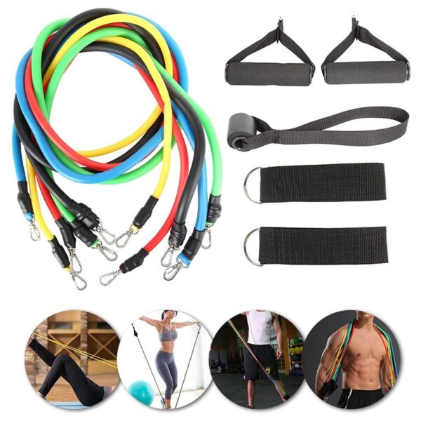 11Pcs/Set Fitness Resistance Bands Yoga Gym